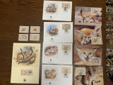 Yemen - feline- pisica de nisip- serie 4 timbre MNH, 4 FDC, 4 maxime, fauna wwf