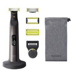 Aparat de tuns barba si parul corporal Philips OneBlade Pro QP6551/17,, 120 min, Afisaj LED, Umed si uscat, Suport incarcare, Crom