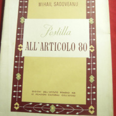 M.Sadoveanu -Postilla -All Articolo 80 -Ed.1953Ed.Institutului Roman Relatii Ext