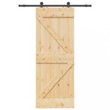 Ușă glisantă cu set de feronerie 80x210 cm, lemn masiv de pin