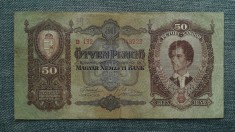 50 Pengo 1932 Ungaria / Petőfi S&aacute;ndor / Seria 048223