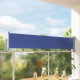 Copertină Laterală Retractabilă Terasă vidaXL, Albastru, 60x300cm, Protecție V&acirc;nt, UV, Intimitate, Poliester, Montare Ușoară