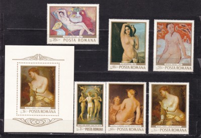 ROMANIA 1969 LP 695 LP 696 REPRODUCERI DE ARTA DIN GALERIA NATIONALA I SERIE+COLITA MNH foto