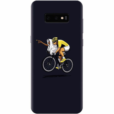 Husa silicon pentru Samsung Galaxy S10 Lite, ET Riding Bike Funny Illustration foto