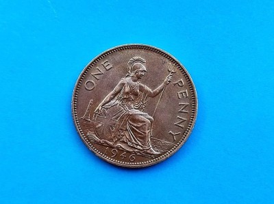1 Penny 1946 Anglia-UNC-in realitate arata bine!! foto