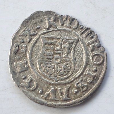 Ungaria 1 denar 1592 / KB argint Rudolf ll foto
