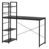 Birou cu blat MDF si rafturi laterale, cadru metalic, 120x48x122 cm, negru Household NewTrend