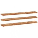 Rafturi suspendate 3 buc. 120x20x4cm lemn masiv acacia netratat