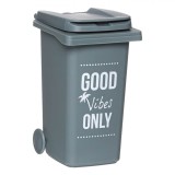 Coș de Gunoi Plastic, Good Vibes, Capacitate 0.48L, Gri, Oem