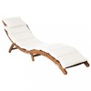 VidaXL Șezlong cu pernă, crem, lemn masiv de acacia 46652