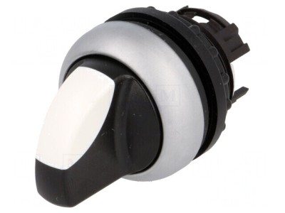Comutator Rotativ 22mm Alb-Negru 2 Pzi foto
