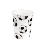 Set 10 pahare petrecere din carton model fotbal 250 ml, Godan