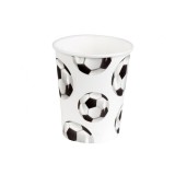 Set 10 pahare petrecere din carton model fotbal 250 ml