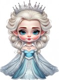 Sticker decorativ, Printesa Elsa, Albastru, 80 cm, 1269STK-2