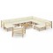 Gossi set mobilier de gradina cu perne alb crem, 12 piese, bambus