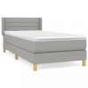 Pat continental cu saltea, gri deschis, 80x200 cm, textil