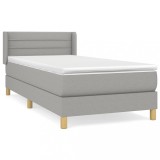 Cumpara ieftin Pat continental cu saltea, gri deschis, 80x200 cm, textil