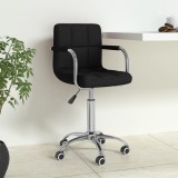 VidaXL Scaun de birou pivotant, negru, material textil