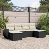 Gossi set mobilier de gradina cu perne, 6 piese, negru, poliratan