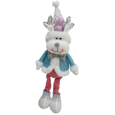 Figurina de Craciun Ren cu Palarie, Flippy, Figurina Decorativa Ren de Craciun pentru Sarbatorile de Iarna, 52 x 17 x 8 cm, Multicolor foto