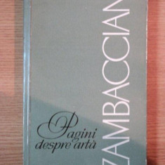 PAGINI DESPRE ARTA de ZAMBACCIAN,BUC.1965