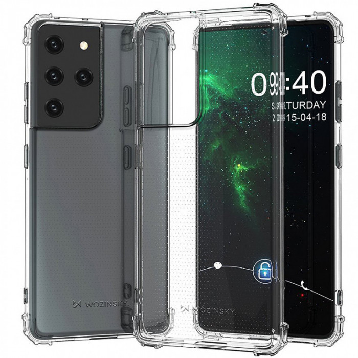 Husa TPU WZK Military Antisoc pentru Samsung Galaxy S21 Ultra 5G, Transparenta