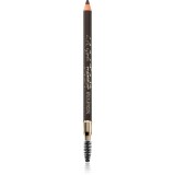L.A. Girl Cosmetics Featherlite creion de sprancene de lunga durata cu pensula culoare Dark Brown 1.1 g