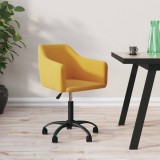 Cumpara ieftin Scaun de bucătărie pivotant, galben, catifea