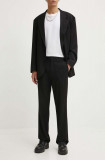 HUGO pantaloni barbati, culoarea negru, drept, 50519682