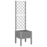 Cumpara ieftin Jardiniera de gradina cu spalier, gri deschis, 40x40x142 cm, PP