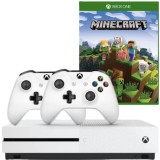 Consola MICROSOFT Xbox One S 1TB Second-Hand, ALB + 2 Controllere + Joc Minecraft Second-Hand SH