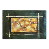 Tablou abstract pictat manual, Dreptunghi solar, 90x60cm ulei pe panza in relief efect 3D