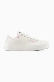 Converse teniși Chuck Taylor All Star Lift culoarea alb, A15008C