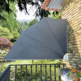 Copertina Laterala Balcon Pliabila vidaXL, 160x240cm, Gri, Protectie UV, Impermeabila, Umbra Terasa, Ecran Intimitate
