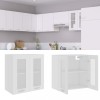 Dulap suspendat bucatarie vidaXL Lyon alb 60x31x60cm, cu rafturi, sticla