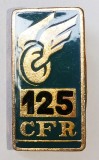 INSIGNA CFR 125 DE ANI JUBILEU GARA CFR FEROVIAR TRANSPORTURI ( CITITI DESCRIEREA )