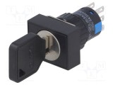 Comutator cu cheie ONPOW Poz.i stabil 3 pini 3PST &Oslash;16mm