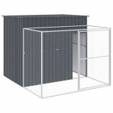 Cusca de caine cu tarc antracit 214x253x181 cm otel galvanizat GartenMobel Dekor, vidaXL