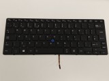 Tastatura Laptop, Toshiba, Tecra X40-D, X40-E, iluminata, neagra, layout UK