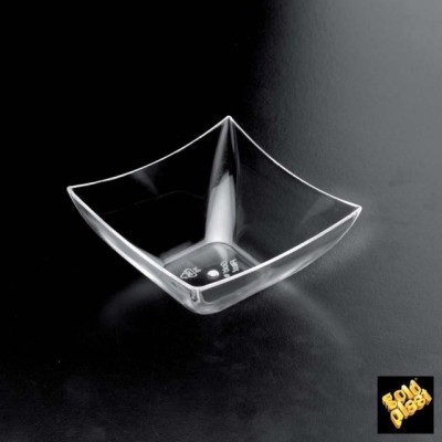 Set 25 buc boluri transparente Square Dessert, finger food, 95 cc foto