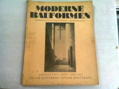 MODERN BAUFORMEN NR.4/1935 (REVISTA LUNARA DE ARHITECTURA, IN LIMBA GERMANA) foto