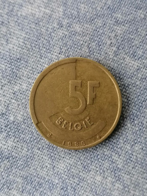 MONEDA BELGIA - 5 franci 1986 (BELGIE) foto