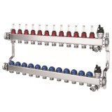 Distribuitor 10 cai incalzire pardoseala radiatoare 16x1/2 mm PEXAL robineti termostatabili