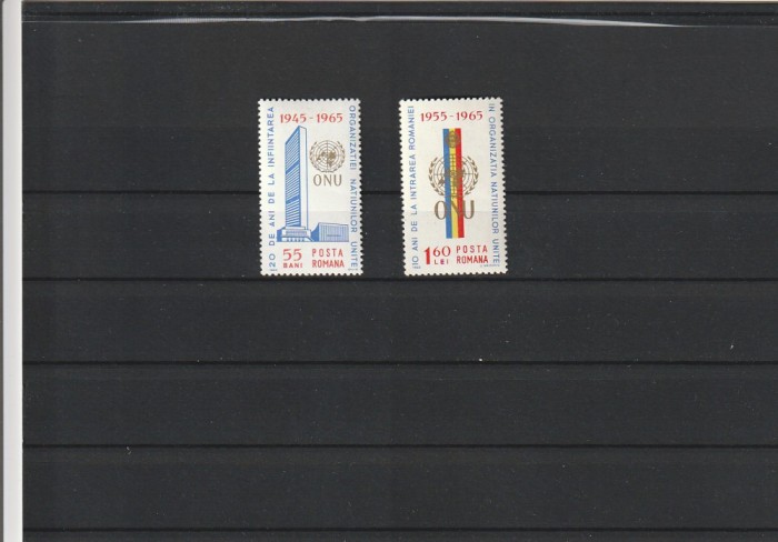 ROMANIA 1965 LP 600 O.N.U. SERIE MNH NESTAMPILATA