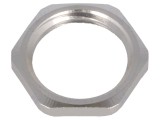 Piuliță M16 cu &icirc;mpăm&acirc;ntare din alamă nichelată, grosime 2,8mm, cheie 19mm