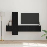 Cumpara ieftin Set comodă TV Pe perete 5 pcs Stejar negru Lemn compozit