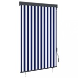 VidaXL Jaluzea tip rulou de exterior, albastru și alb, 120 x 250 cm