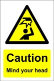 Sign caution mind your head