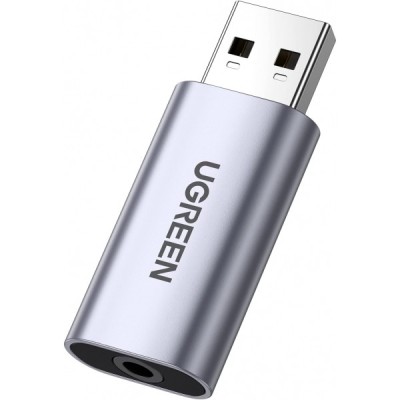 Placa de sunet USB UGREEN CM383, 1 x Jack 3.5mm, Gri foto