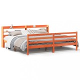 Cumpara ieftin Cadru de pat fara saltea, maro ceruit 200x200 cm lemn masiv pin